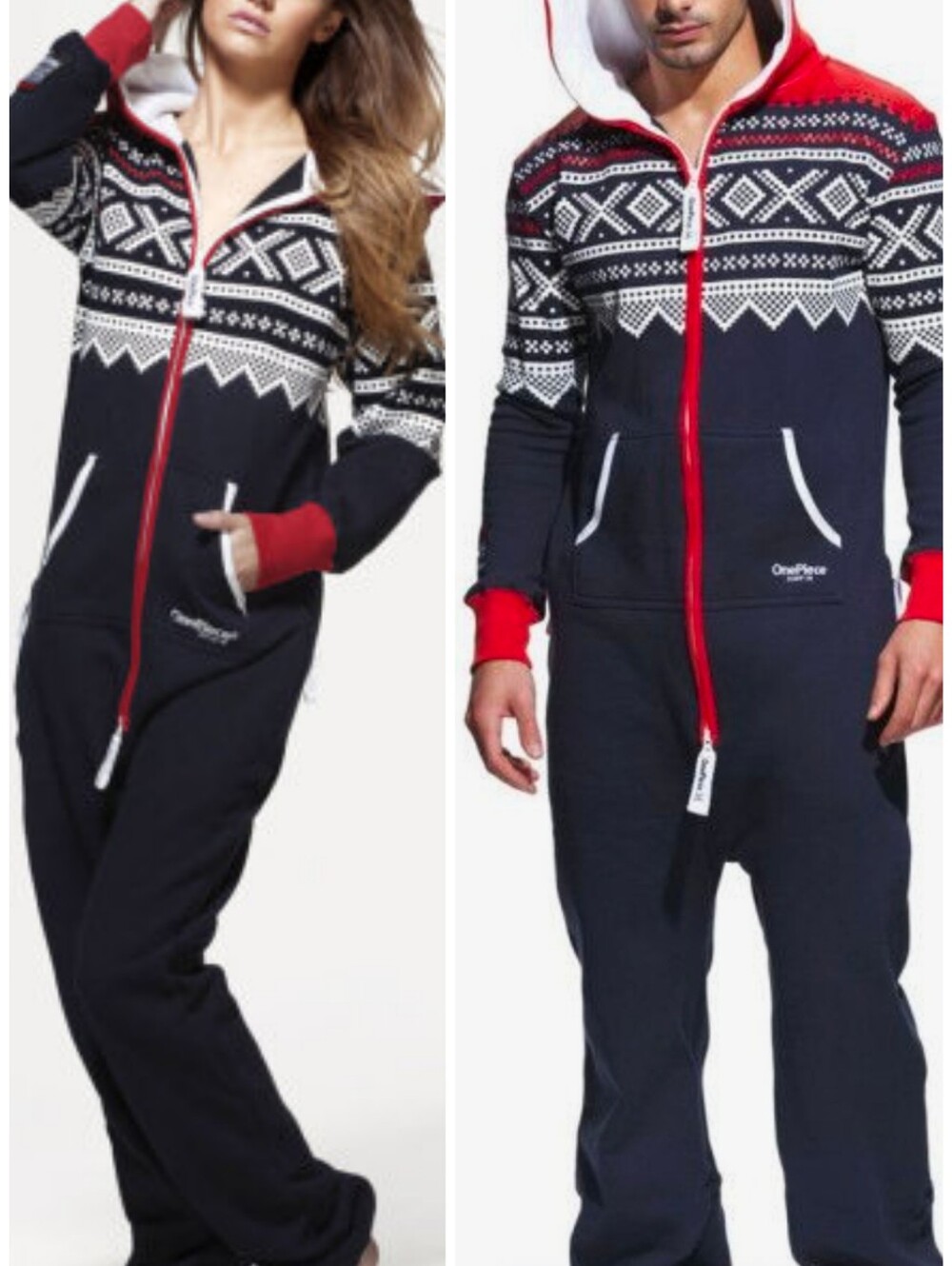 Original One Piece Jumpsuit Navy Blue Red White Norwegian Marius